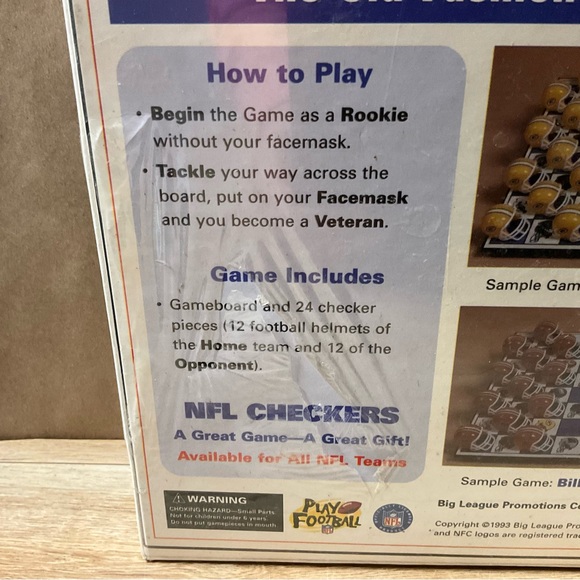 New! Vintage Cowboys Checkers Board Game Dallas NFL Football NEW Sealed - Picture 5 of 8